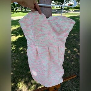 Moulinette Soeurs Vibrant Pink Cream Strapless Dress